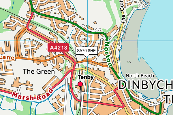 SA70 8HE map - OS VectorMap District (Ordnance Survey)