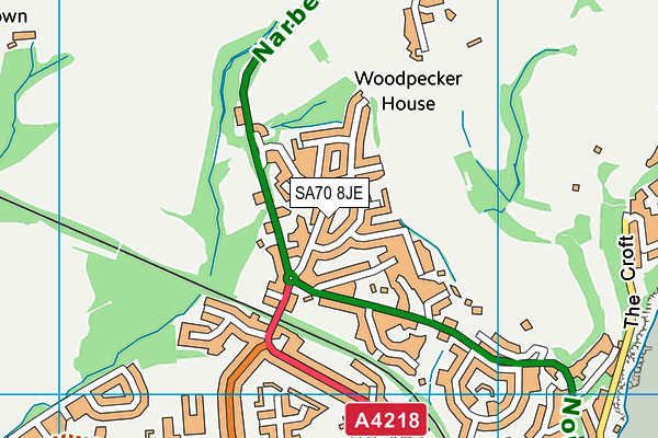 SA70 8JE map - OS VectorMap District (Ordnance Survey)