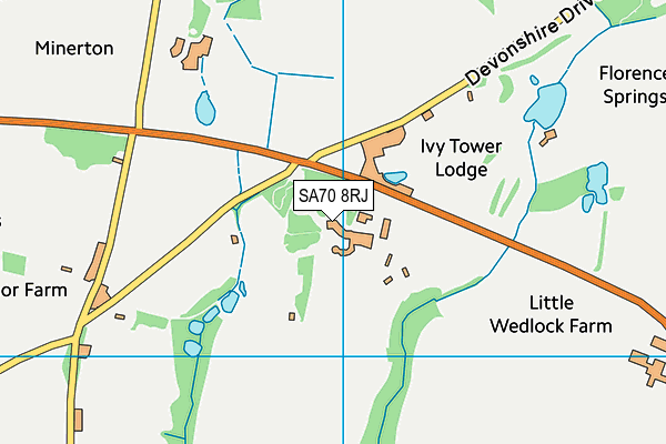 SA70 8RJ map - OS VectorMap District (Ordnance Survey)