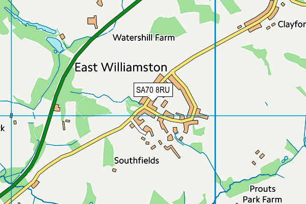 SA70 8RU map - OS VectorMap District (Ordnance Survey)