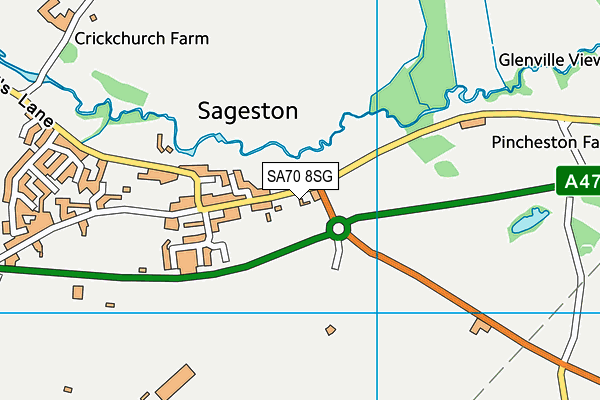 SA70 8SG map - OS VectorMap District (Ordnance Survey)