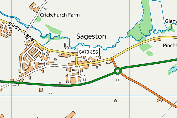 SA70 8SS map - OS VectorMap District (Ordnance Survey)