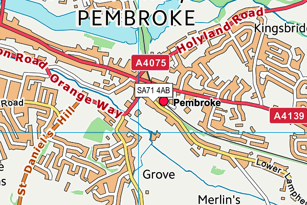 SA71 4AB map - OS VectorMap District (Ordnance Survey)