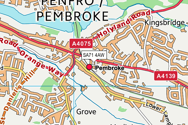 SA71 4AW map - OS VectorMap District (Ordnance Survey)