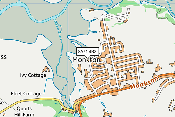 SA71 4BX map - OS VectorMap District (Ordnance Survey)