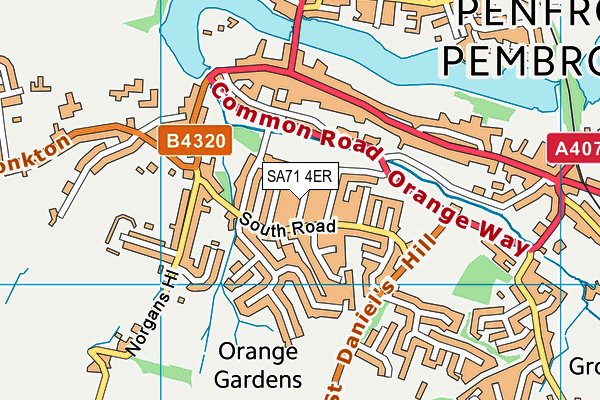 SA71 4ER map - OS VectorMap District (Ordnance Survey)