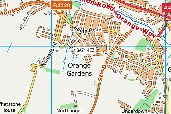 SA71 4EZ map - OS VectorMap District (Ordnance Survey)