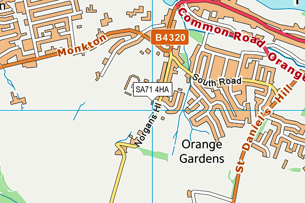 SA71 4HA map - OS VectorMap District (Ordnance Survey)
