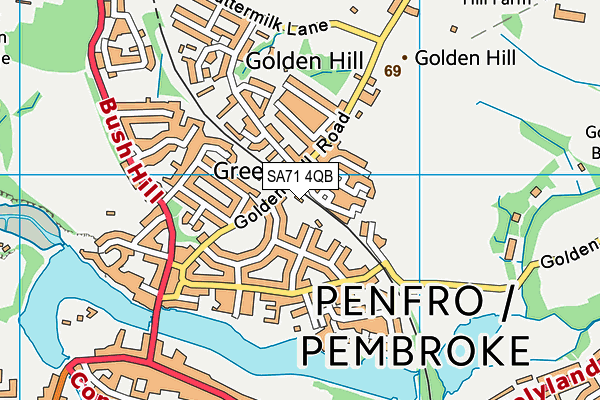 SA71 4QB map - OS VectorMap District (Ordnance Survey)