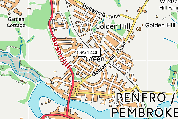 SA71 4QL map - OS VectorMap District (Ordnance Survey)