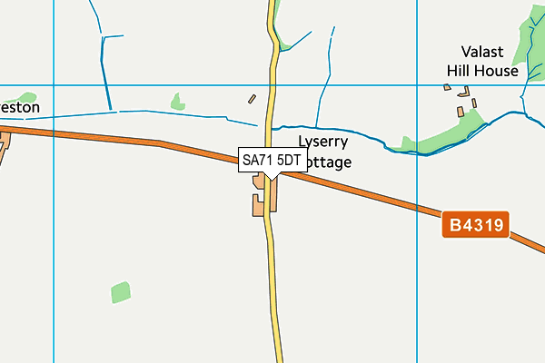 SA71 5DT map - OS VectorMap District (Ordnance Survey)