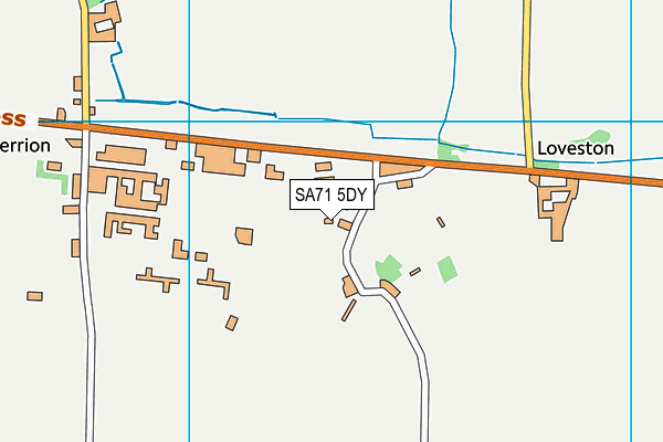 SA71 5DY map - OS VectorMap District (Ordnance Survey)