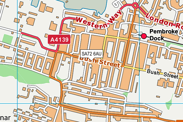 SA72 6AU map - OS VectorMap District (Ordnance Survey)