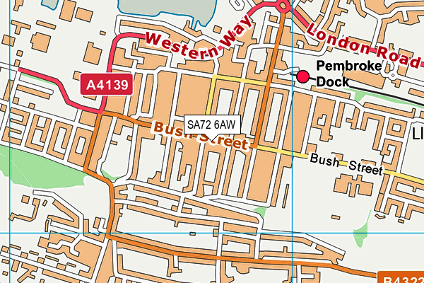 SA72 6AW map - OS VectorMap District (Ordnance Survey)