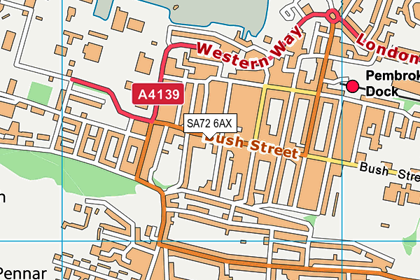 SA72 6AX map - OS VectorMap District (Ordnance Survey)