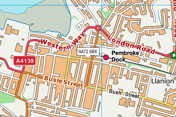 SA72 6BX map - OS VectorMap District (Ordnance Survey)