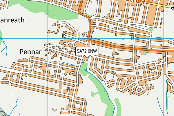 SA72 6NW map - OS VectorMap District (Ordnance Survey)