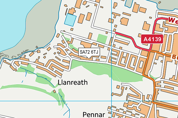 SA72 6TJ map - OS VectorMap District (Ordnance Survey)