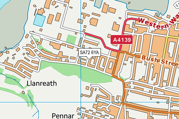 SA72 6YA map - OS VectorMap District (Ordnance Survey)