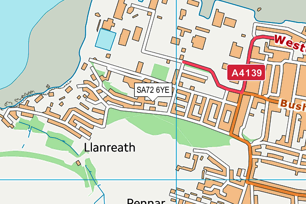 SA72 6YE map - OS VectorMap District (Ordnance Survey)