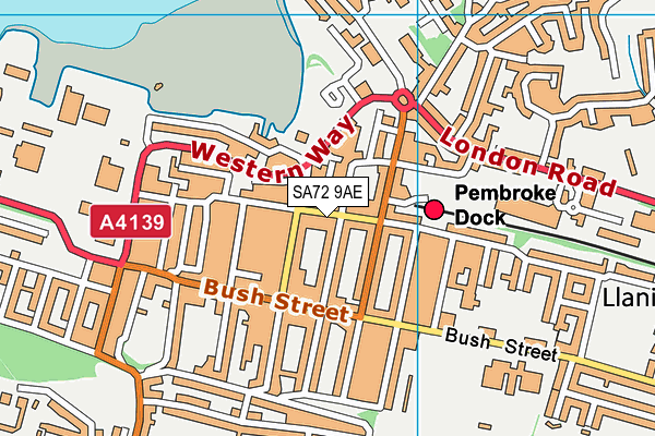 SA72 9AE map - OS VectorMap District (Ordnance Survey)
