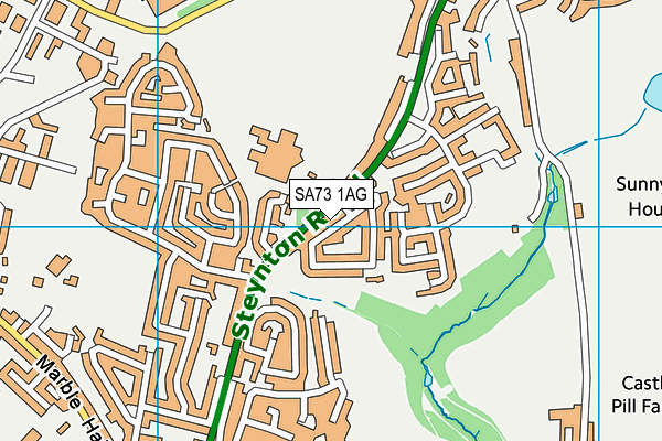 SA73 1AG map - OS VectorMap District (Ordnance Survey)