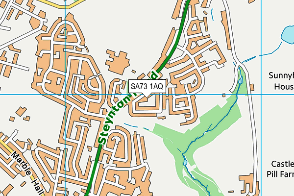 SA73 1AQ map - OS VectorMap District (Ordnance Survey)