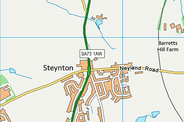 SA73 1AW map - OS VectorMap District (Ordnance Survey)