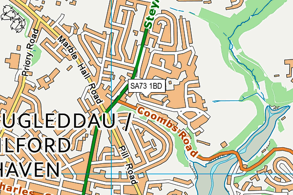 SA73 1BD map - OS VectorMap District (Ordnance Survey)