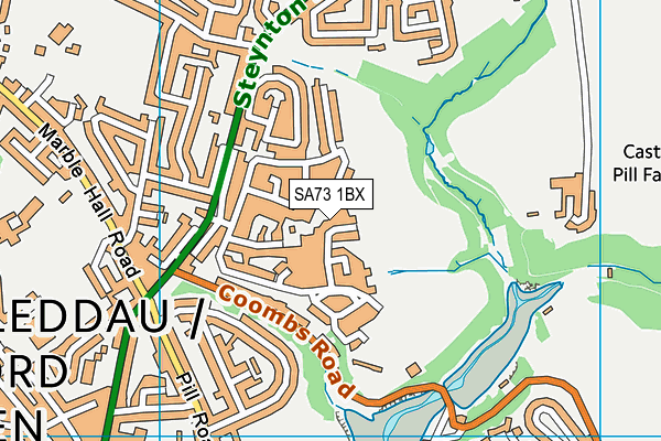 SA73 1BX map - OS VectorMap District (Ordnance Survey)