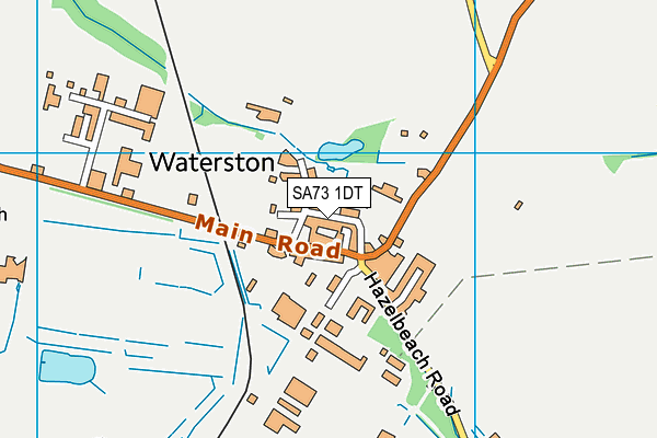 SA73 1DT map - OS VectorMap District (Ordnance Survey)