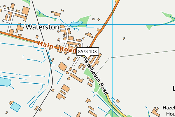 SA73 1DX map - OS VectorMap District (Ordnance Survey)