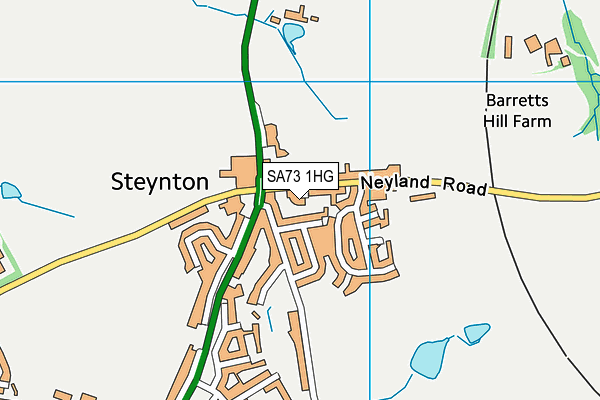 SA73 1HG map - OS VectorMap District (Ordnance Survey)