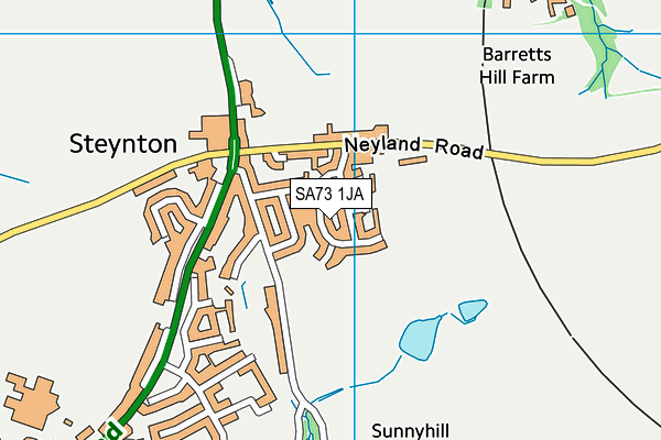 SA73 1JA map - OS VectorMap District (Ordnance Survey)