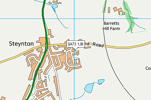 SA73 1JB map - OS VectorMap District (Ordnance Survey)