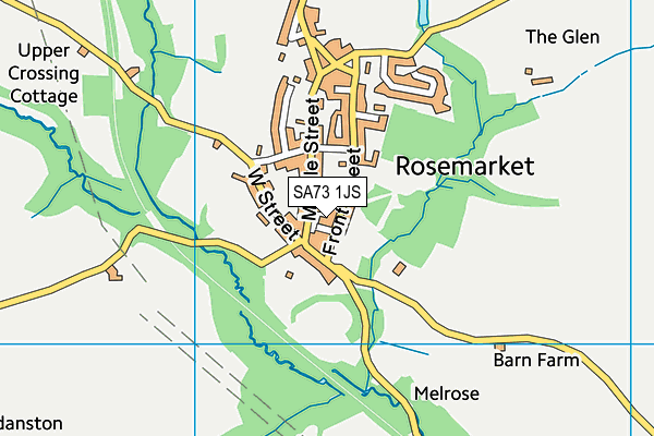 SA73 1JS map - OS VectorMap District (Ordnance Survey)