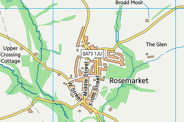 SA73 1JU map - OS VectorMap District (Ordnance Survey)