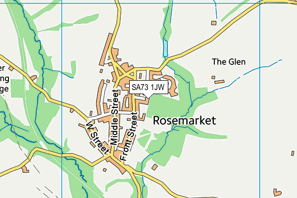 SA73 1JW map - OS VectorMap District (Ordnance Survey)