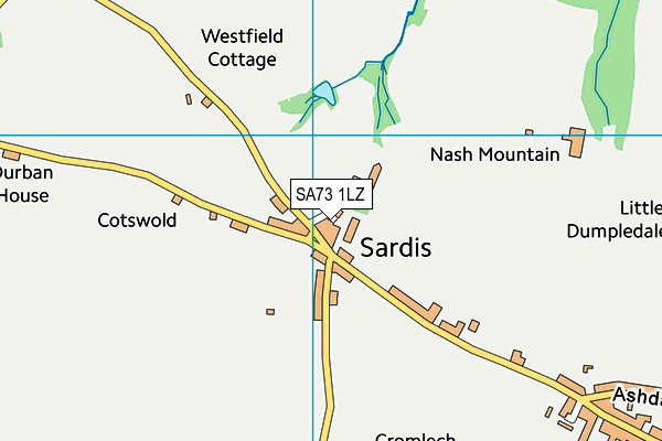 SA73 1LZ map - OS VectorMap District (Ordnance Survey)