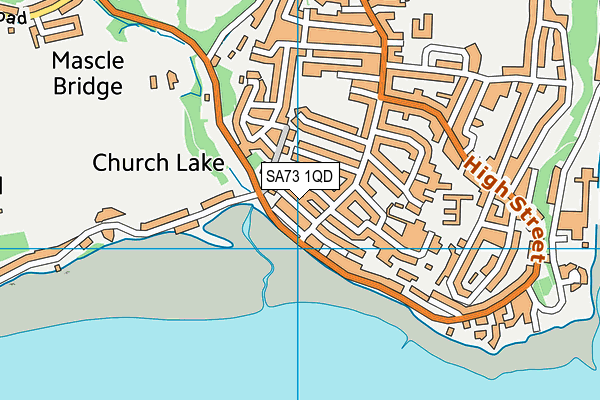 SA73 1QD map - OS VectorMap District (Ordnance Survey)