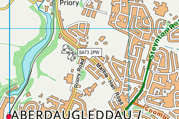 SA73 2PW map - OS VectorMap District (Ordnance Survey)