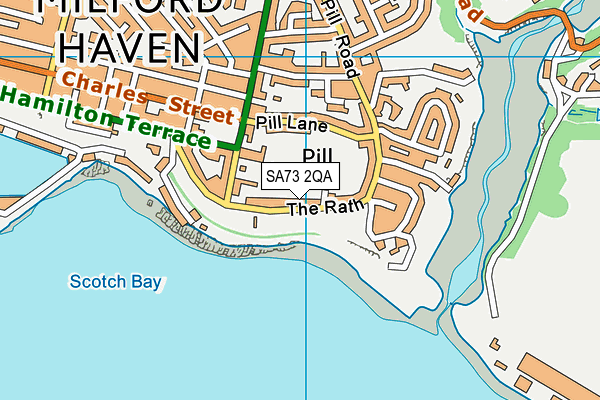 SA73 2QA map - OS VectorMap District (Ordnance Survey)