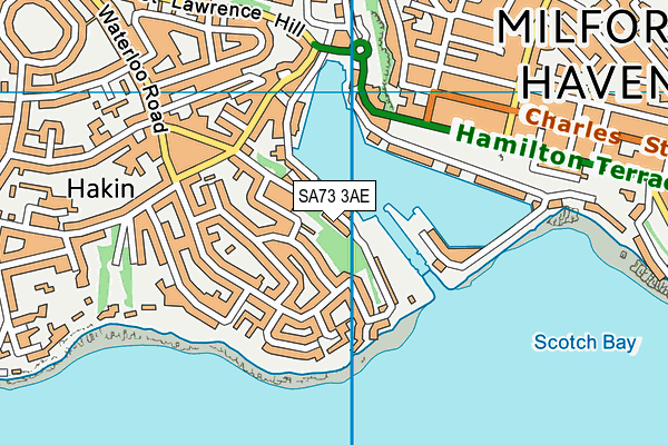 SA73 3AE map - OS VectorMap District (Ordnance Survey)