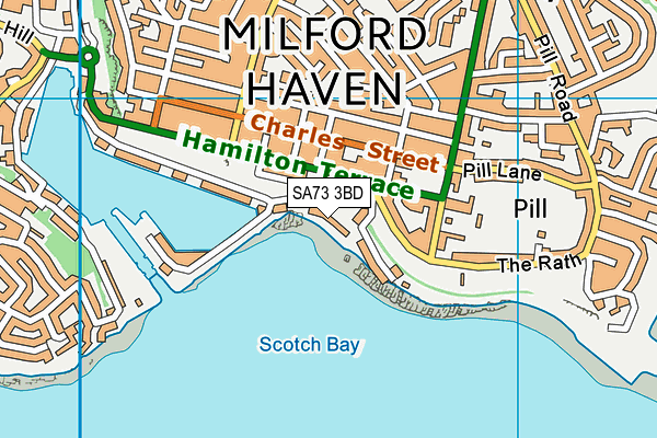 SA73 3BD map - OS VectorMap District (Ordnance Survey)