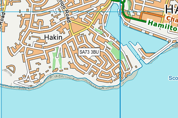 SA73 3BU map - OS VectorMap District (Ordnance Survey)