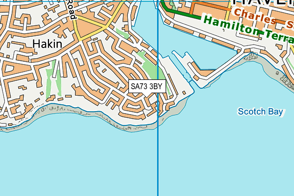 SA73 3BY map - OS VectorMap District (Ordnance Survey)