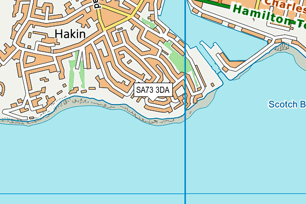 SA73 3DA map - OS VectorMap District (Ordnance Survey)