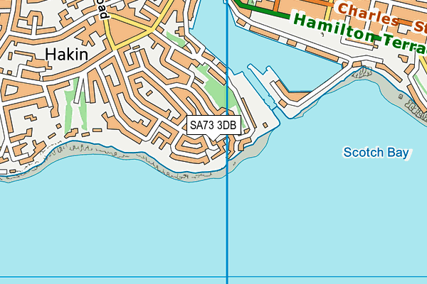 SA73 3DB map - OS VectorMap District (Ordnance Survey)