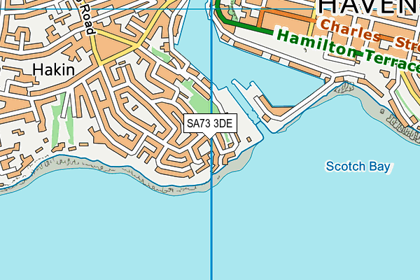 SA73 3DE map - OS VectorMap District (Ordnance Survey)