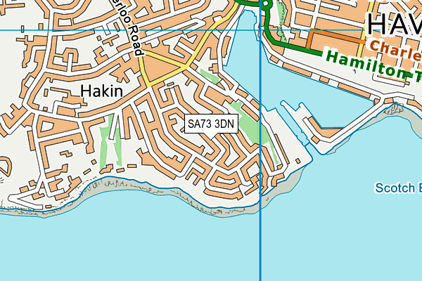 SA73 3DN map - OS VectorMap District (Ordnance Survey)